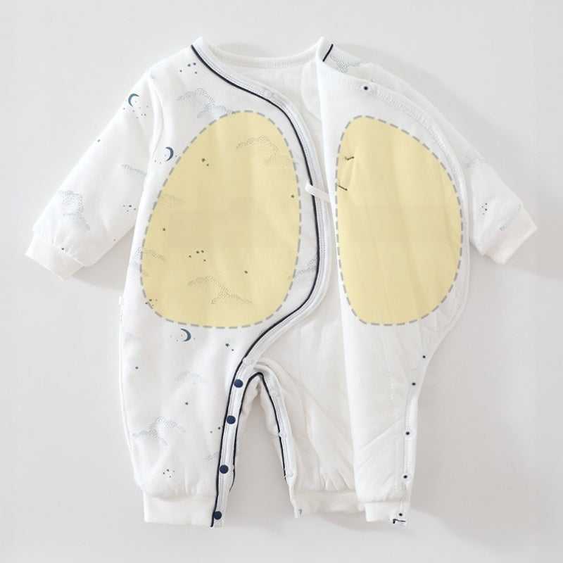 【BABY】北欧風月星キルティングカバーオール＆帽子SK108404