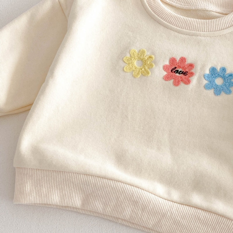 【BABY&KID】花刺繡可愛いセットアップSK032805