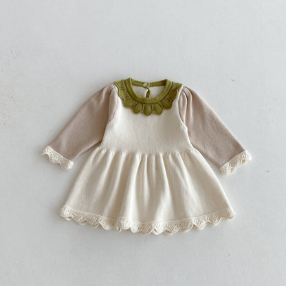 【BABY&KID】コントラストカラーニットワンピースSK092711