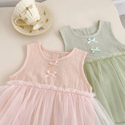 【BABY】夏新作蝶結びチュールロンパースSK105404