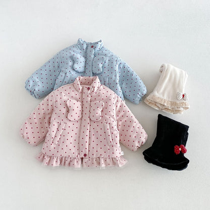 【BABY&KID】冬新作かわいいドット中綿ジャケットSK108514