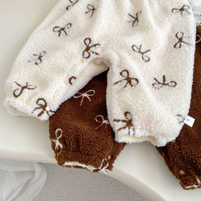 【BABY】冬新作蝶結び中綿カバーオールSK102703