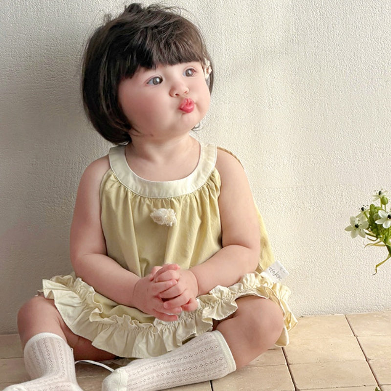 【BABY&KID】夏新作フリルノースリーブセットアップSK104801