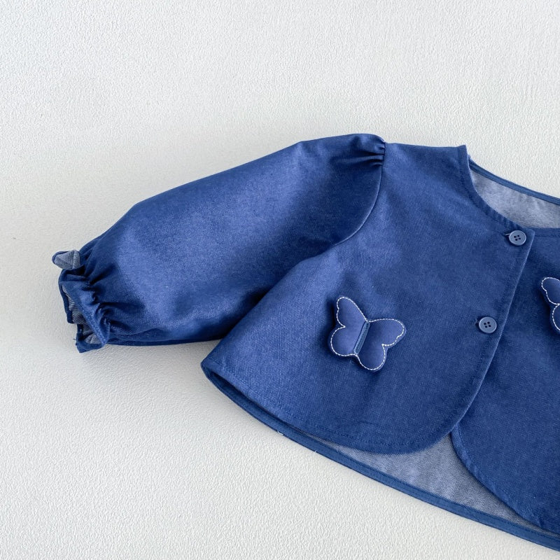【BABY&KID】小花柄ワンピース、パフスリーブジャケットSK107211