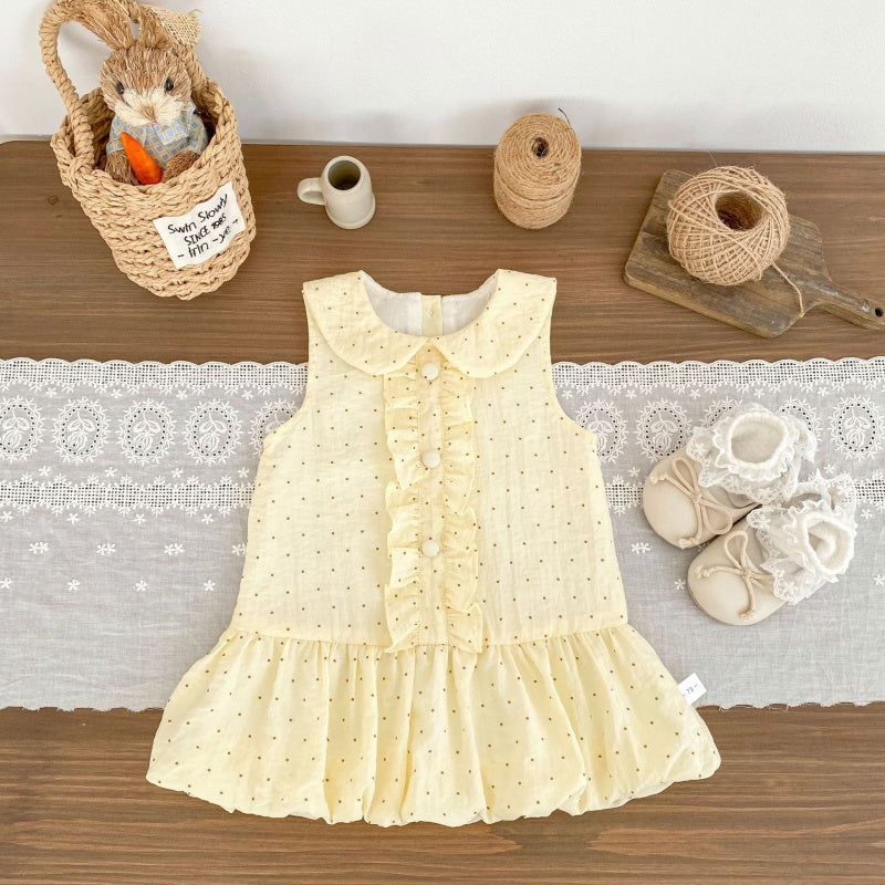 【BABY&KID】夏新作スウィートドット襟付きワンピースSK105511