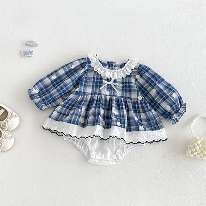【BABY】レースフリル襟フラワー刺繍ロンパースSK106801