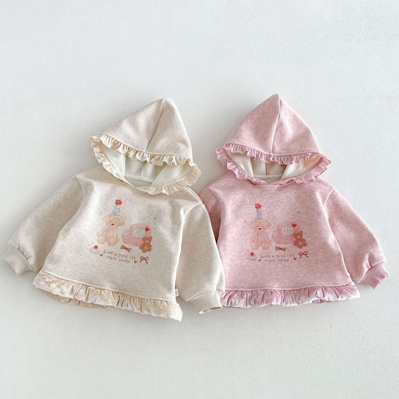 【BABY&KID】冬新作くまプリントトレーナー、フレアパンツSK108524