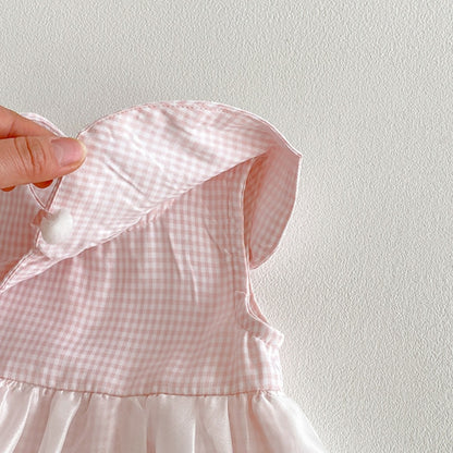 【BABY】夏新作スウィートチェックチュールワンピースSK104814