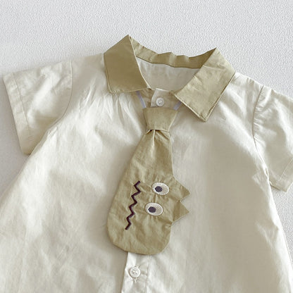 【BABY】夏新作シンプルコットン半袖カバーオールSK104821