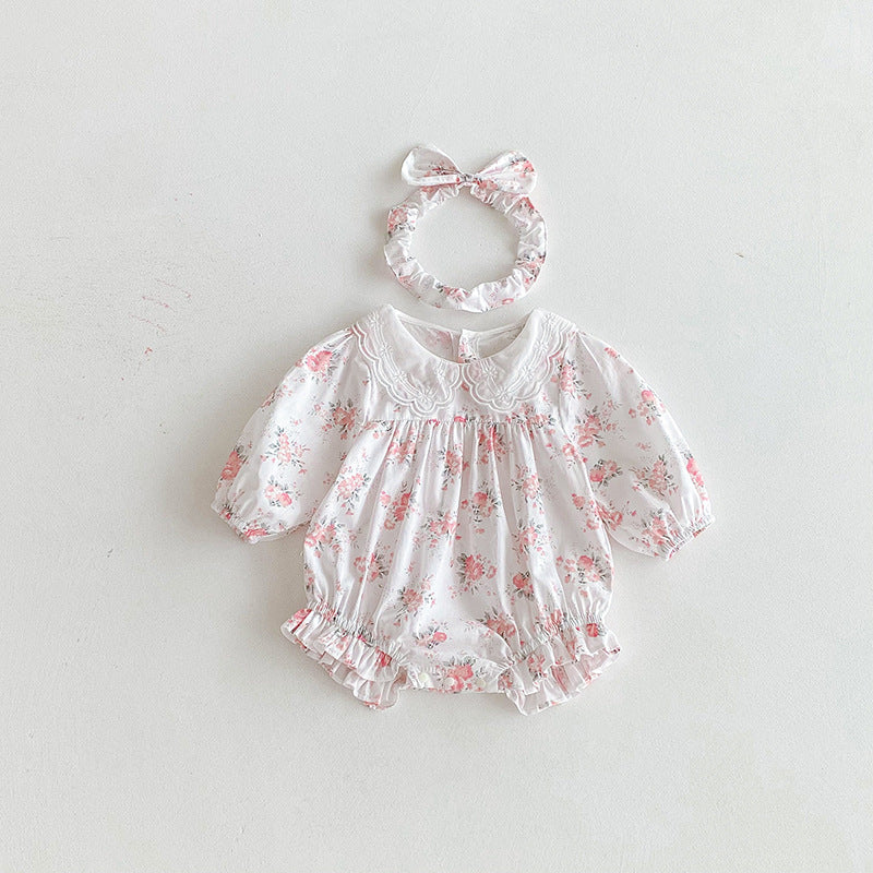 【姉妹服】ナチュラル花柄ロンパース、ワンピースSK101119