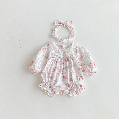 【姉妹服】ナチュラル花柄ロンパース、ワンピースSK101119