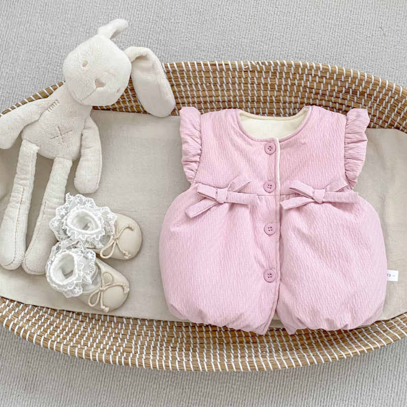 【BABY&KID】冬新作蝶結び裏起毛ベストSK102734