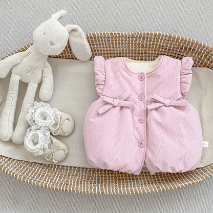 【BABY&KID】冬新作蝶結び裏起毛ベストSK102734