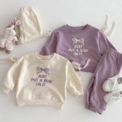 【BABY&KID】JUST PUT A BOW可愛いセットアップSK032215