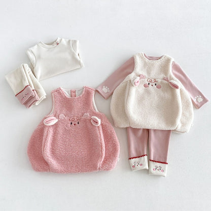 【BABY&KID】カートゥーン裏起毛ワンピース、トップス、レギンスSK108119