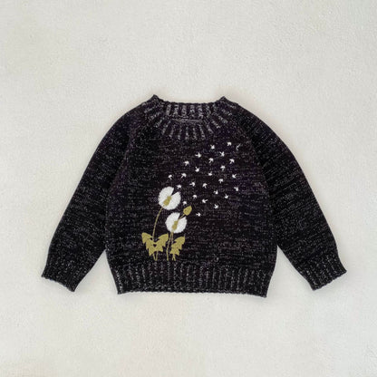 【BABY&KID】立体刺繍クルーネックプルオーバーニットSK100630