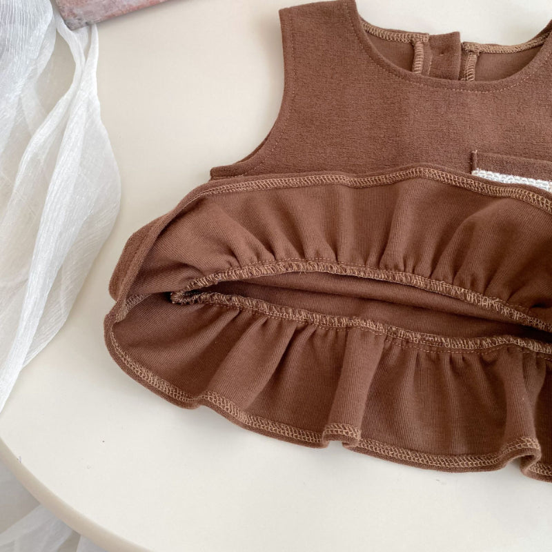 【BABY&KID】フリルヘムベスト＆パンツ、長袖TシャツSK092728