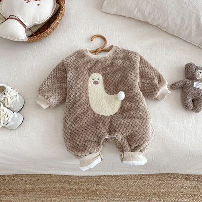 【BABY】ポンポンキルティング裏起毛カバーオールSK102929