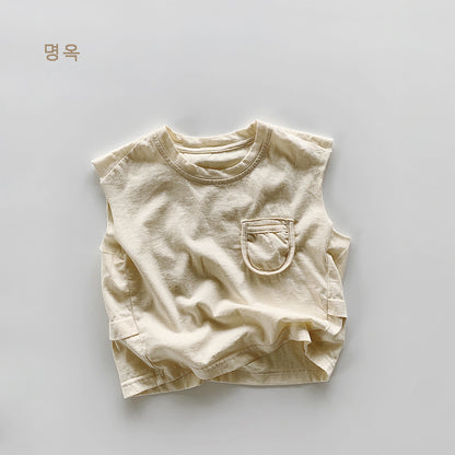 【BABY&KID】夏新作 ポケット付きノースリーブTシャツSK080817