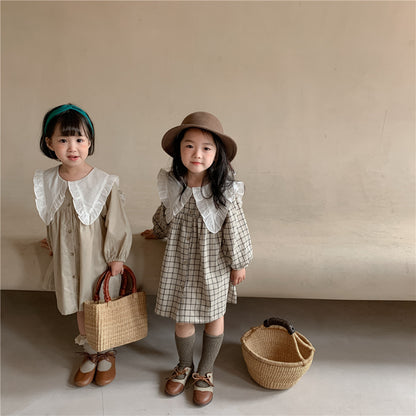 【BABY&KID】韓国風フリル襟ワンピースSK102021
