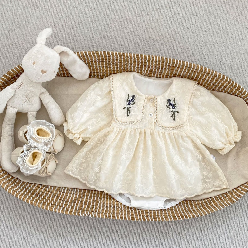 【BABY】刺繍襟付きロンパースSK106901