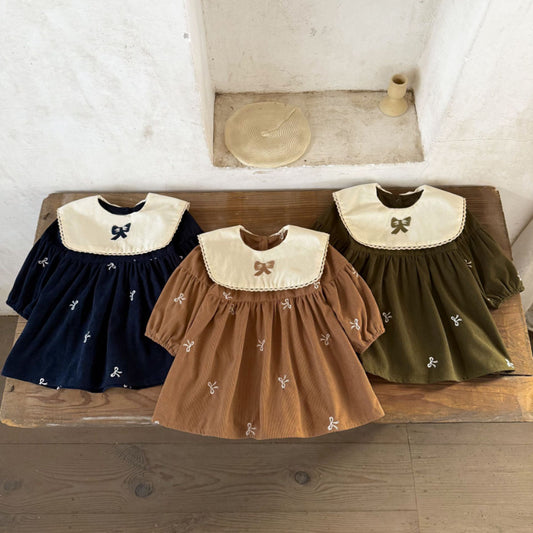 【BABY&KID】コーデュロイ蝶結びワンピースSK011002