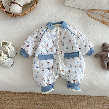 【BABY】総柄プリントカバーオールSK102930