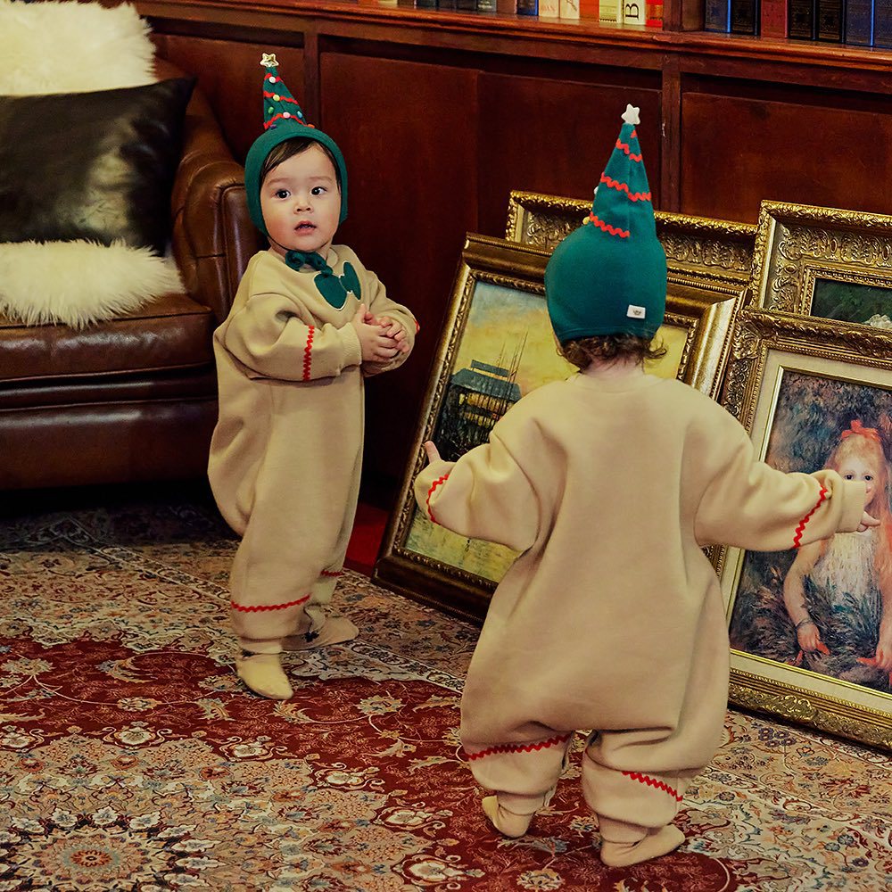 【BABY】韓国風クリスマスクッキー柄カバーオールSK102801