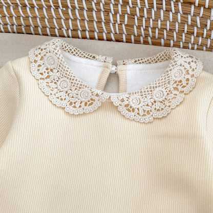 【BABY】うさぎ刺繍裏起毛サロペット、レーストップスSK101423