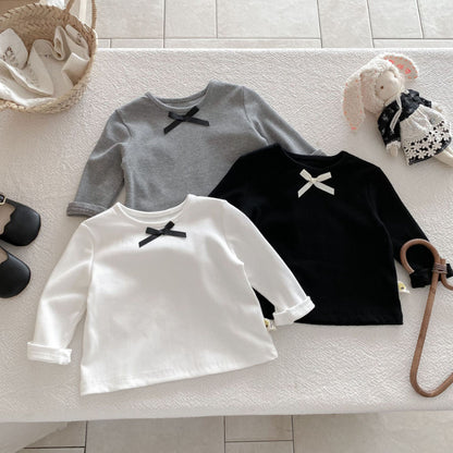 【BABY】韓国風蝶結び長袖TシャツSK100323