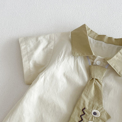 【BABY】夏新作シンプルコットン半袖カバーオールSK104821