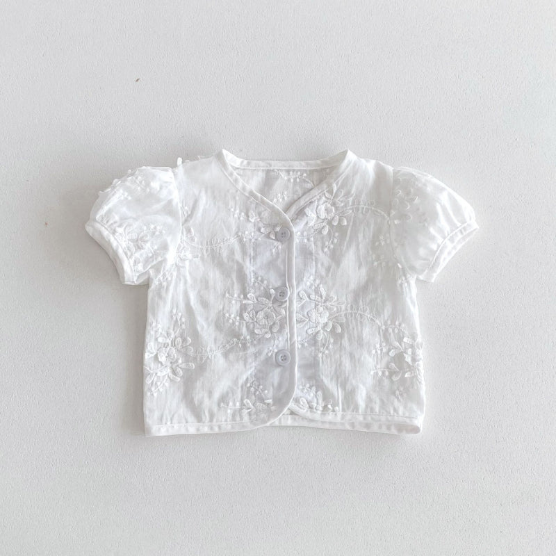 【BABY】夏新作 フラワー刺繍ロンパース、カーディガンSK072313