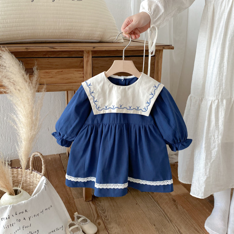 【BABY&KID】レースラペル刺繍ワンピースSK011018
