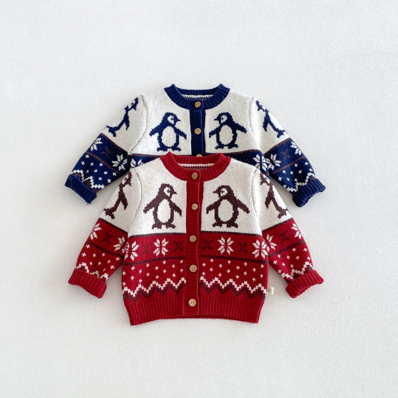 【BABY&KID】冬新作ペンギンニットカーディガンSK108504
