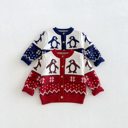 【BABY&KID】冬新作ペンギンニットカーディガンSK108504