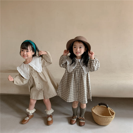 【BABY&KID】韓国風フリル襟ワンピースSK102021