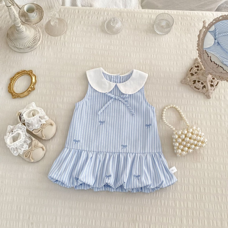 【BABY&KID】夏新作蝶結び刺繍バルーンワンピースSK105512