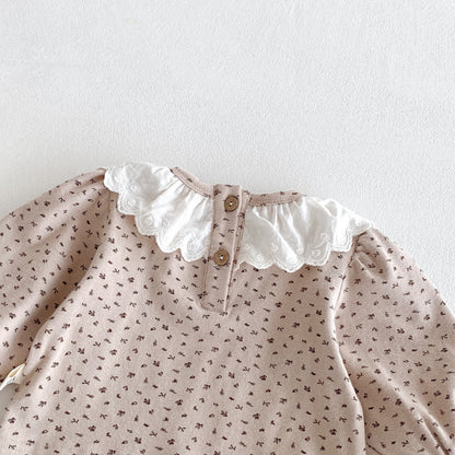 【BABY】ヴィンテージ花柄トップス＆サロペットパンツSK102410