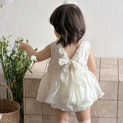 【BABY】夏新作サテンノースリーブロンパースドレスSK106408