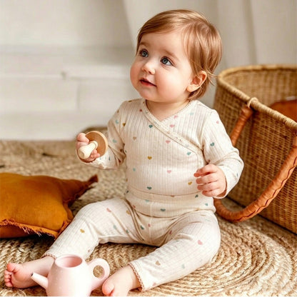 【BABY】北欧風カラフルハートロンパース、レギンスSK107119