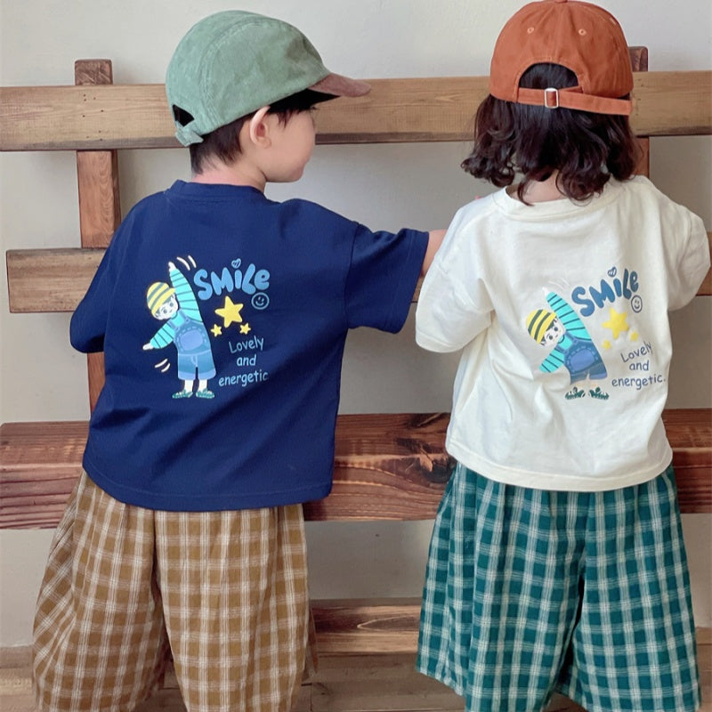 【BABY&KID】夏新作 バックプリント半袖TシャツSK080510