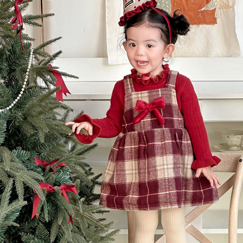 【BABY】冬新作チェックあったか厚手ジャンパースカートSK103117