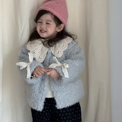 【BABY&KID】冬新作韓国風フリルカラーあったかアウターSK103132