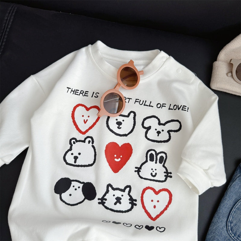 【BABY】ハート柄カバーオールSK104110