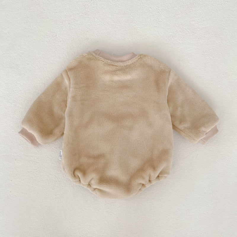 【BABY】冬新作無地フリースロンパースSK102501
