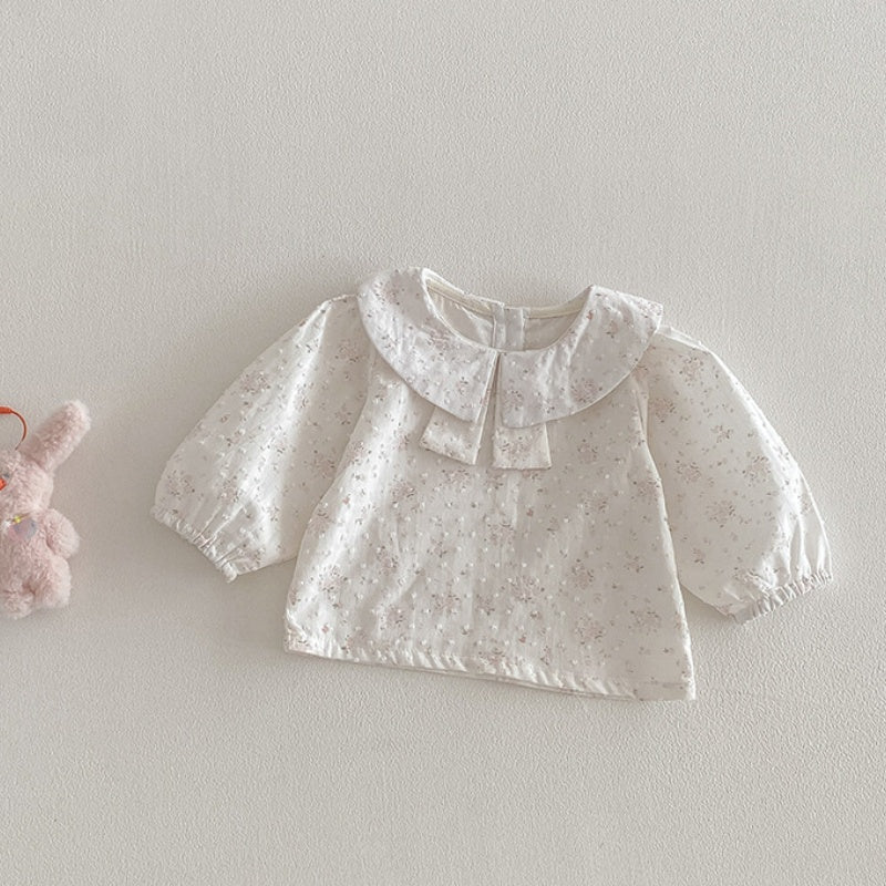 【BABY】ダブルガーゼサロペットロンパース＆小花柄シャツSK104204