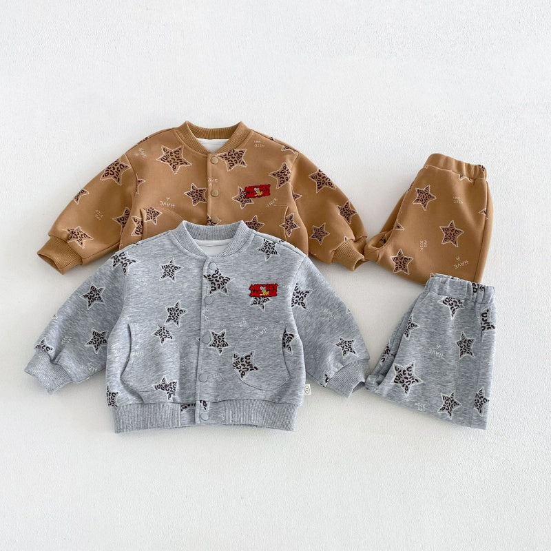 【BABY&KID】星柄、レオパード柄セットアップSK106605