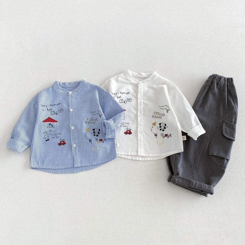 【BABY&KID】カートゥーンプリントシャツ、カジュアルパンツSK107216