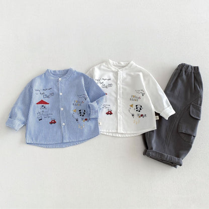 【BABY&KID】カートゥーンプリントシャツ、カジュアルパンツSK107216