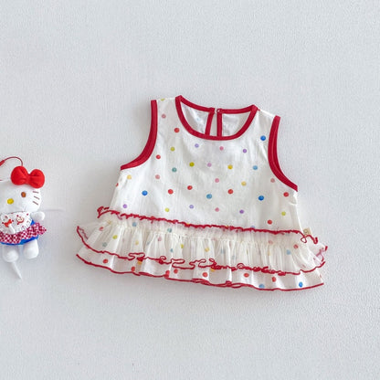 【BABY&KID】夏新作フリルドットセットアップSK105915